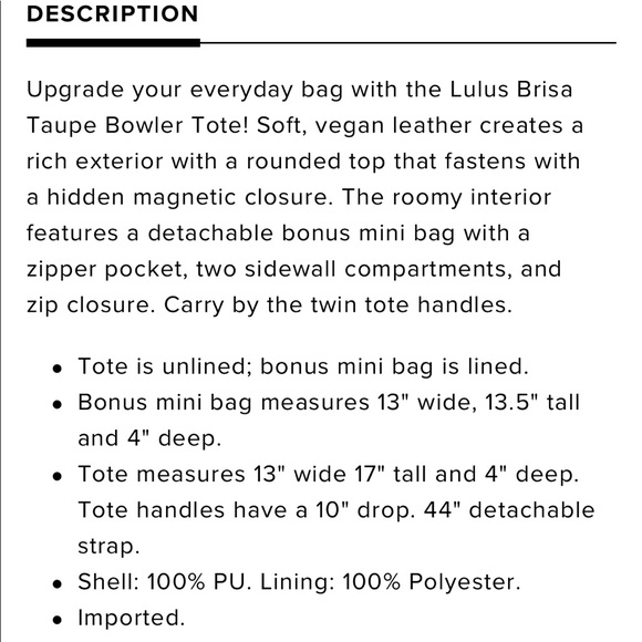 Sale!! Limited Time Only ‼️ Brisa Taupe Bowler Tote - Picture 4 of 4